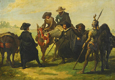 Jose Jimenez Aranda Painting - Sancho Panza And Don Quixote by Jose Jimenez Aranda