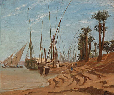 Nile Painting - Scene Along The Nile by Andreas Riis Carstensen