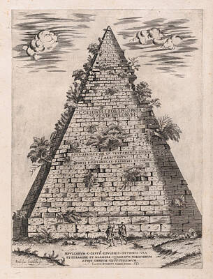  Drawing - Speculum Romanae Magnificentiae. Pyramid Of Caius Cestius by Giovanni Ambrogio Brambilla