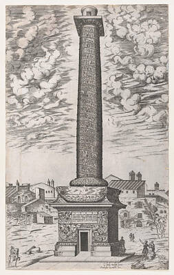  Drawing - Speculum Romanae Magnificentiae. Trajan's Column by Giovanni Ambrogio Brambilla