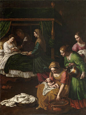 Birth Virgin Painting - The Birth Of The Virgin by Alessandro Turchi