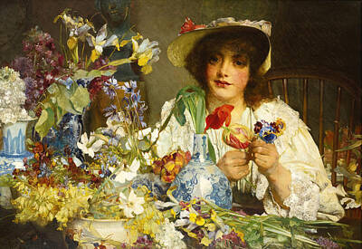  Painting - The Florist by Edgar Bundy