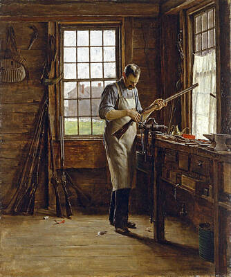 Edgar Melville Ward Painting - The Gunsmith Shop by Edgar Melville Ward