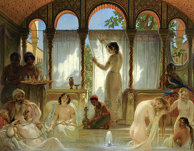 Philippe-jacques Van Bree Painting - The Harem Bath by Philippe-Jacques van Bree