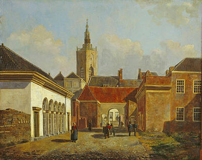  Painting - The Korte Lombardstraat. The Hague by Carel Jacobus Behr