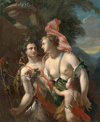 Philip Van Dijk Painting - Venus And Bacchus by Philip van Dijk