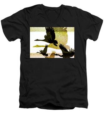 Magpie Geese V-Neck T-Shirts