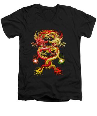 Red Dragon V-Neck T-Shirts