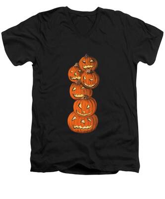 Pumpkin Carving V-Neck T-Shirts
