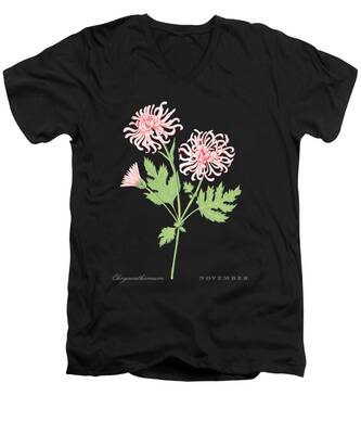 Chrysanthemum V-Neck T-Shirts