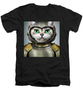 Cat V-Neck T-Shirts