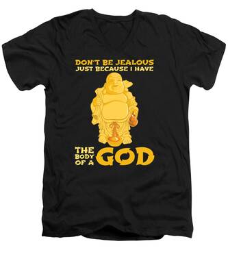 Golden Buddha V-Neck T-Shirts