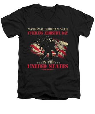 Korean War Memorial V-Neck T-Shirts
