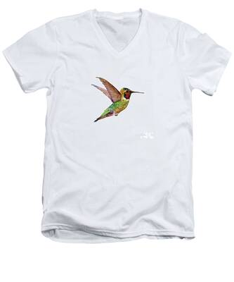 Light and Airy Hummingbird V-Neck T-Shirts