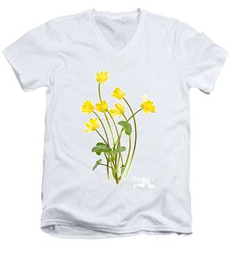 Marsh Marigold V-Neck T-Shirts