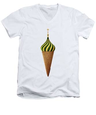 Moscow Kremlin V-Neck T-Shirts