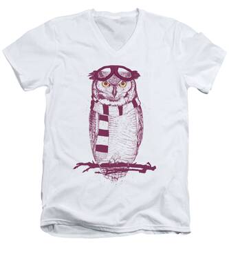 Light and Airy Owl V-Neck T-Shirts