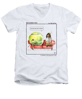 Tennis Ball V-Neck T-Shirts