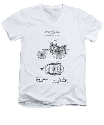 Automobile Patent V-Neck T-Shirts