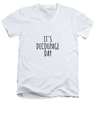 Decoupage V-Neck T-Shirts