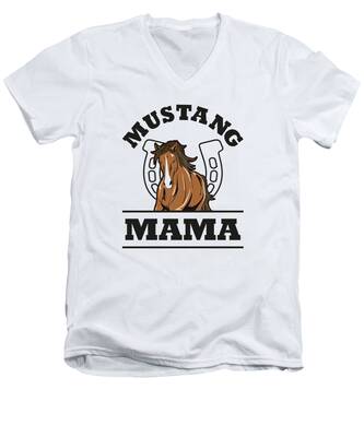 Mustang Horse V-Neck T-Shirts