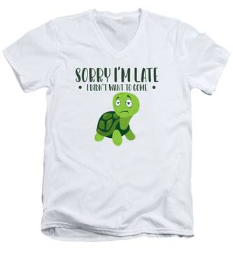 Snapping Turtle V-Neck T-Shirts