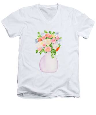 Spring Flower Arrangement V-Neck T-Shirts