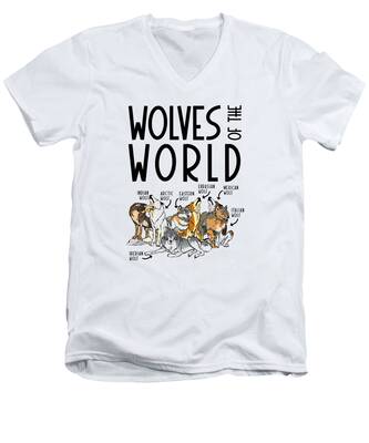 Gray Wolf V-Neck T-Shirts