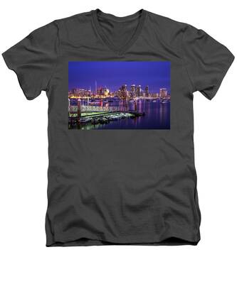 San Diego Harbor V-Neck T-Shirts