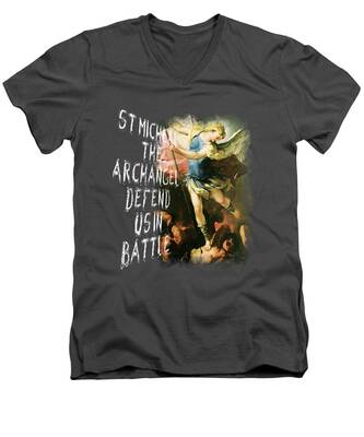 Saint Michael The Archangel V-Neck T-Shirts