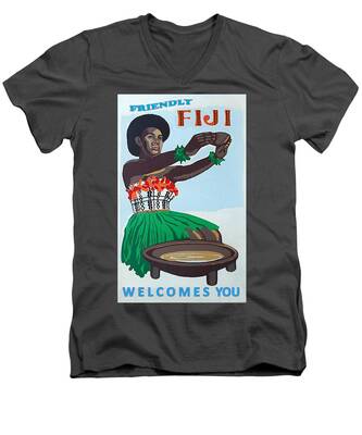 Traditional Fiji V-Neck T-Shirts