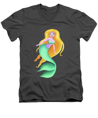 Blonde Mermaid V-Neck T-Shirts