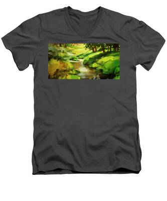 Stream Bank V-Neck T-Shirts