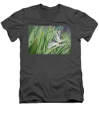 Zebra Swallowtail V-Neck T-Shirts