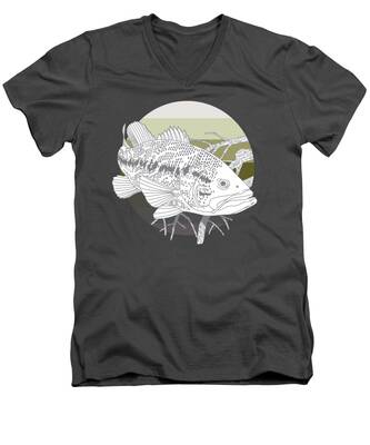 Large Mouth Bass V-Neck T-Shirts