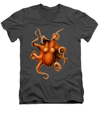 Giant Octopus V-Neck T-Shirts