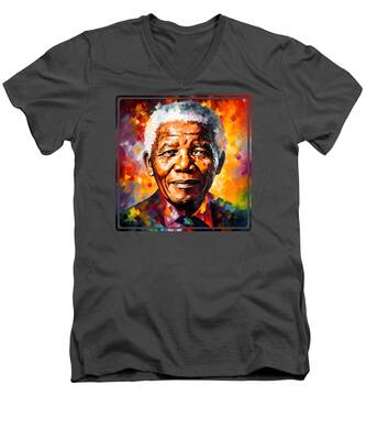 Nelson Mandela V-Neck T-Shirts