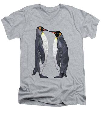 King Penguin V-Neck T-Shirts