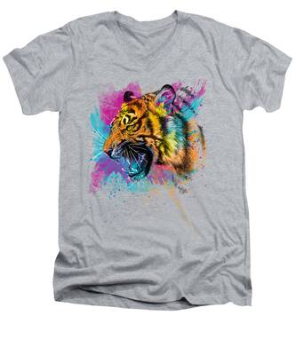 Tiger Stripes V-Neck T-Shirts