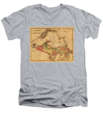 Upper Peninsula Of Michigan V-Neck T-Shirts