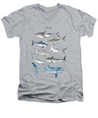 Tiger Shark V-Neck T-Shirts
