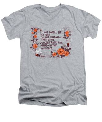 Sepia Flower V-Neck T-Shirts