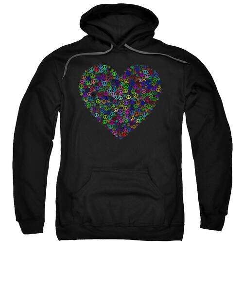 Peace And Love Peace Sign Heart Sweatshirt