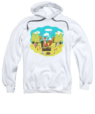 Hedgehog Mushroom Hooded Sweatshirts