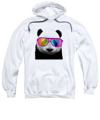 Black And White With Color Hooded Sweatshirts