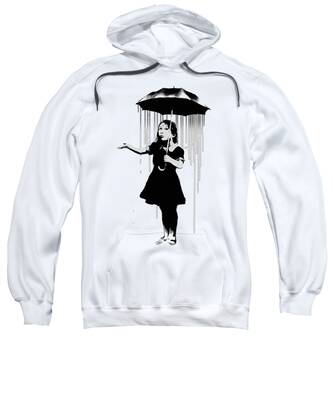 Girl With Umbrella Hooded Sweatshirts