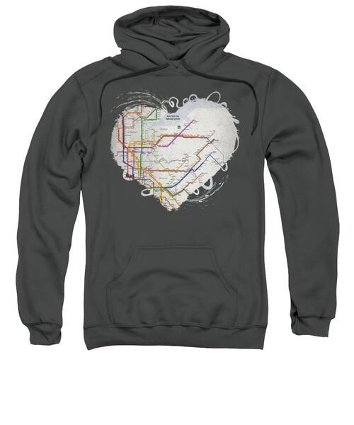 New York City Map Hooded Sweatshirts