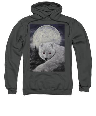 Fox From The Artic Hooded Sweatshirts