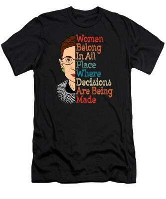 Womens Power Ruth Bader Ginsburg T Shirt Women's Graphic T Women's RBG T-Shirt Feminism Feminist Shirt Even If Your Voice Shakes