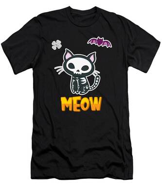 Cat Skeleton Sweatshirt Happy Meow-O-Ween Size Medium READY MADE